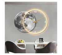 BAIRU Applique murale LED lunaire 3D, horloge suspendue, nouvelle décoration murale stéréoscopique en porcelaine de cristal acrylique chinois, gradation muette(A Style,Total Width 65cm)
