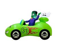 BAIRU Monstre Gonflable géant de décoration d'halloween de 240 cm conduisant avec des lumières LED, Cour intérieure et extérieure, Accessoires de décoration de Vacances