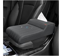 bairuibin Coussin d'Accoudoir pour Voiture pour Mitsubishi Pajero 3.2 DI-D,Housse pour Console Centrale Mousse à Mémoire de Forme avec Boîte à Mouchoirs,Accessoires de Confort,B-Gray