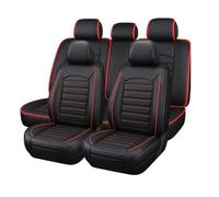 bairuibin Housses de Siège Auto Set Complet pour VW T-Roc (A11 2017-2025 2026), Protection de Siège en Simili Cuir, Couvre Siège Respirant avec Rangement, Compatible Airbag,Black and Red