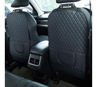bairuibin Protection Siège Voiture pour Citroën Berlingo 1996-2022 2023 2024 2025 M49 M59,2 Pièces Kick Mats Imperméables,Tapis de Protection Dossier,Organisateur avec Poches,A-Black-2pcs