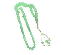 BAIRUNDA Chapelet Musulman, 99 Perles De Prière en Acrylique Lumineuses Tasbih Arabe Islamique Moyen Orient Turc Eid Ramadan Pèlerinage Perles De Prière, Bracelet,8MM,Green
