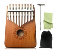 BAIRUTONG Piano à pouce Kalimba à 17 touches | Mbira en acajou et dents en acier de minerai, avec marteau d'accordage, protège-doigts, autocollants et plus inclus, excellent cadeau pour enfants et