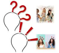 BAIRUYAO Lot de 2 bandeaux avec symbole de point d'exclamation - Accessoire pour cheveux (point d'exclamation, point d'exclamation, taille L)
