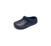 Baisacrafts Pantoufles UGG pour homme - Chaussons d'hiver en coton chaud pour l'intérieur et l'extérieur avec semelles épaisses et chaussures perforées, bleu, 44/45 EU