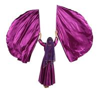 Baisdan 1 paire de drapeaux de culte en demi-cercle en satin de 139,7 cm avec tiges évolutives, bannière de culte prophétique, drapeaux de louange, pour danse et église (violet)
