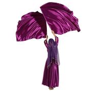 Baisdan 1 paire de drapeaux de culte rectangulaires en satin, 130 x 114 cm, bannière de danse liturgique avec tiges évolutives (violet)