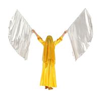 Baisdan Bannières de danse de louange de 76 x 74 cm avec tige flexible, aile d'ange pour église de danse