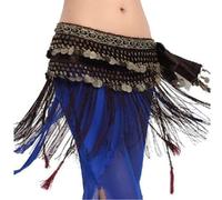 Baisdan Ceinture de danse du ventre pour femme - Style national - Foulards en velours, marron, S/M