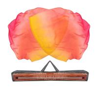Baisdan Drapeaux de culte de 140 x 140 cm pour église de danse, drapeaux de danse de louange, drapeau de feu consommant avec tiges flexibles et sac de transport - Drapeau jaune, orange, rouge
