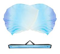Baisdan Drapeaux de culte de 140 x 140 cm pour église de danse, drapeaux de danse de louange, drapeau de feu consommant avec tiges flexibles et sac de transport blanc, bleu, bleu marine
