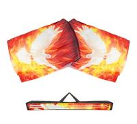 Baisdan Drapeaux de culte du feu colombe de 137,2 x 114,3 cm pour église de danse, drapeau de danse de louange avec tiges flexibles et sac de rangement, blanc/orange-noir