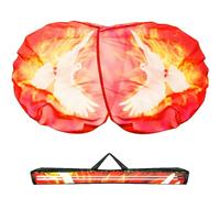 Baisdan Drapeaux de culte du feu colombe de 137,2 x 137,2 cm pour église de danse, drapeaux de culte pour la danse avec tiges flexibles et sac de rangement, blanc/orange-noir