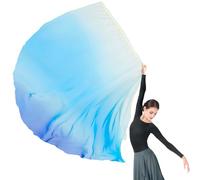 Baisdan Drapeaux de culte en demi-cercle en mousseline de soie avec tige flexible pour église, culte prophétique, adoration, louange, danse (6# blanc/bleu-marine)