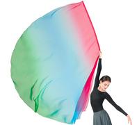 Baisdan Drapeaux de culte en demi-cercle en mousseline de soie avec tige flexible pour église, culte prophétique, adoration, louange, danse (8# rouge, bleu, vert)