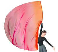 Baisdan Drapeaux de culte en mousseline de soie avec tige flexible pour église, culte prophétique, adoration, louange, danse (7# orange-rouge-violet) 140 x 190 cm