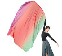 Baisdan Drapeaux de culte rectangulaires en mousseline de soie avec tige flexible, bannière de danse liturgique de louange d'église (10# vert/rouge/violet)