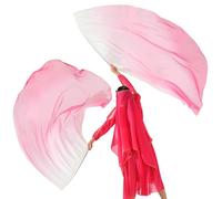 Baisdan Drapeaux de louange de danse avec tige flexible, demi-cercle de 139,7 cm, bannière de danse liturgique d'église (5# blanc/rose-rouge)