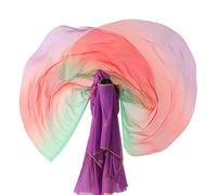 Baisdan Drapeaux de louange de danse avec tige flexible, demi-cercle de 140 cm, bannière de danse liturgique d'église (10# vert, rouge, violet)