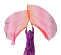Baisdan Drapeaux de louange de danse avec tige flexible, demi-cercle de 140 cm, bannière de danse liturgique d'église (7# orange, rouge, violet)