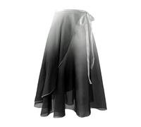 Baisdan Jupe Danse Classique, Jupe Ballet Longue Portefeuille en Mousseline avec Ceinture Réglable pour Femmes Blanc Noir