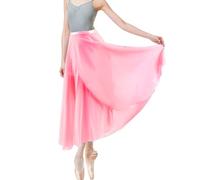 Baisdan Jupe Danse Classique, Jupe Ballet Longue Portefeuille en Mousseline avec Ceinture Réglable pour Femmes Rose