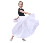 Baisdan Jupe de Danse Orientale pour Danse du Ventre, Flamenco et Spectacles Blanc 5-7 Ans