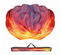 Baisdan Lot de 2 drapeaux de culte de 137,2 x 137,2 cm pour église de danse, drapeau de danse de louange, drapeaux de feu avec tiges flexibles et sac de rangement, orange-rouge-noir