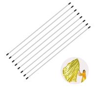 Baisdan Lot de 8 tiges flexibles, drapeaux de culte de 119 cm, bâtons flexibles pliables pour culte et louange, accessoire de danse avec drapeaux, 3 longueurs différentes