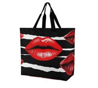 Baiser Aux Lèvres Rouges Sac Fourre-Tout Décontracté Sacs Grand Sac A Main Femmes Pour Université Plage Travail