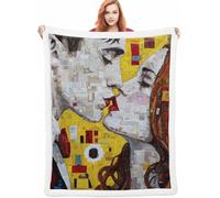 Baiser Couverture Hiver 150x200cm Couverture Lestée Couples, Couverture Chaude et Confortable, Super Douce et Moelleuse, Fleece Blanket Lavable à la Machine Facile à Manipuler pour Salon A-3842