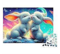 Baiser Lapin Puzzle De 1000 Pièces Puzzle hautement jouable Formation Mentale pour Adultes Et Enfants 52x38cm/1000pcs