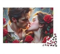 Baiser Romantique 1000 Pièces Puzzle pour Adultes Carton Résistant Anti-Stress pour S'amuser pour Débutants pour Collectionner 38x26cm/1000pcs
