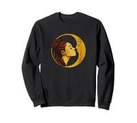 Baiser Romantique Entre Une Fille et la Lune, Art Vintage Sweatshirt