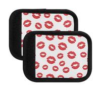 Baiser rouge à lèvres rouge vif pour poignée de bagage, étiquettes de bagage pour valises, 15 x 10,9 cm, Bold Red Lipstick Kiss White, one sizex4