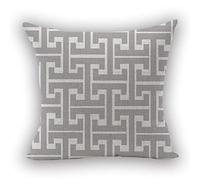 Baisheng Housse de coussin en lin Décoration simple Café Siège de voiture Canapé Chambre Dortoir Taie d'oreiller (# 4-45 x 45 cm/18 x 18 pouces)