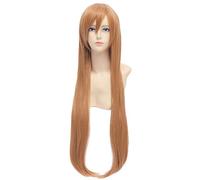 Baisheng Sword Art En Ligne Asuna 100cm Brun Droite Longue Synthétique Complet Cosplay Costume Anime Perruque (100cm-marron)