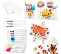 BAISHUWU 3D Drawing Magic Canvas Sponge, Papier de peinture texture mousse, Kit de peinture à texture magique, Magic Puffy Paint, Foam Texture Blank Painting Paper, Cadeau pour garçons et Filles