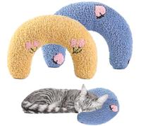 BAISHUWU Jouet apaisant en Forme de U, 2 pièces Oreiller en Forme de U pour Petits Animaux de Compagnie, Oreiller Forme de U pour Chat, Petit Oreiller pour Chats, pour Chiot Chaton, Jouets, Couchage
