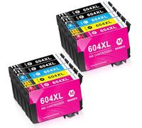 BAISINE 10 Pack 604XL Cartouches d'encre Compatibles pour Epson 604 XL Multipack pour Epson XP-2200 XP-2205 XP-3200 XP-3205 XP-4200 XP-4205, Workforce WF-2930DWF WF-2935DWF WF-2910DWF