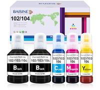 BAISINE 104 Encre Compatible avec Epson 104 102 Bouteille d'encre Mutipack pour Epson Ecotank ET-2850 ET-2870 ET-4850 ET-2710 ET-2720 ET-2810 ET-2815 ET-2820 ET-2860 ET-2862 ET-3850 ET-4700 ET-4800