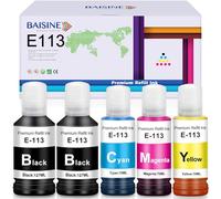 BAISINE 113 Encre Compatible avec Epson 113 Bouteille d'encre Multipack pour EcoTank ET-5150 ET-16150 ET-16600 ET-16650 ET-16680 ET-5160 ET-5800 ET-5850 ET-5880, EcoTank Pro ET-15000 ET-5800 ET-5850