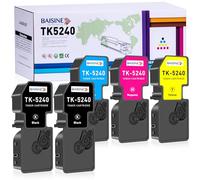 BAISINE TK5240 Cartouche de Toner Compatible pour Kyocera TK-5240 TK-5240K Toner pour Kyocera ECOSYS M5526cdn M5526cdw P5026cdn P5026cdw, TK5240K TK-5240C TK-5240M TK-5240Y