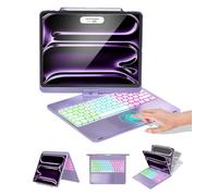 Baisla Étui avec clavier pour iPad Pro 13" (M4) et iPad Air 13 (M3/M2), clavier rigide de qualité supérieure pour iPad Pro 12,9 (6e/5e/4e/3e génération), pavé tactile multiple, pivotant à 360° et