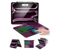 Baisla Étui avec clavier pour iPad Pro 13" (M5/M4) et iPad Air 13 (M3/M2), clavier rigide de qualité supérieure pour iPad Pro 12,9 (6e/5e/4e/3e génération), pavé tactile multiple, pivotant à 360° et