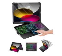 Baisla Étui pour iPad 10e génération avec clavier 11,9", iPad 11{^>e<^} (A16) et iPad Air 11 (M3/M2), pavé tactile multiple, pivotant à 360° et rétroéclairage arc-en-ciel pour iPad Air 5e/4e, iPad Pro