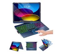 Baisla Étui pour iPad 10e génération avec clavier 11,9", iPad 11{^>e<^} (A16) et iPad Air 11 (M3/M2), pavé tactile multiple, pivotant à 360° et rétroéclairage arc-en-ciel pour iPad Air 5e/4e, iPad Pro