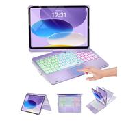 Baisla Étui pour iPad 10e génération avec clavier 11,9", iPad 11e (A16) et iPad Air 11 (M3/M2), pavé tactile multiple, pivotant à 360° et rétroéclairage arc-en-ciel pour iPad Air 5e/4e, iPad Pro 11 4e