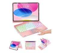 Baisla Étui pour iPad 10e génération avec clavier 11,9", iPad 11e (A16) et iPad Air 11 (M3/M2), pavé tactile multiple, pivotant à 360° et rétroéclairage arc-en-ciel pour iPad Air 5e/4e, iPad Pro 11 4e