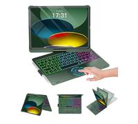 Baisla Étui pour iPad (A16) 11e/10e génération avec clavier, rotation à 360°, clavier pavé tactile pour iPad Air 11 (M4/M3/M2) et iPad Air 5e/4e/Pro 11 4e/3e/2e/1ère, rétroéclairé arc-en-ciel avec